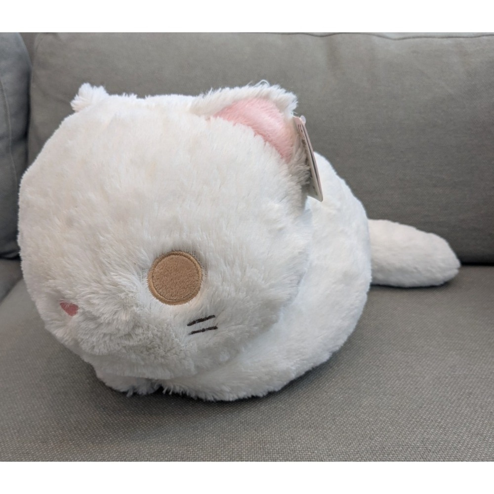 NWT Fluff Nest Puff Pals Coco White Cat Kitten Plush Pillow Toy 16''